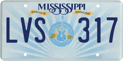 MS license plate LVS317