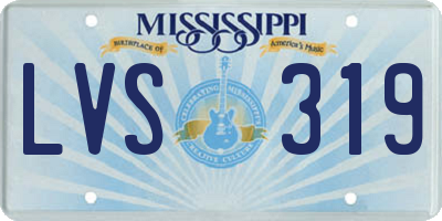 MS license plate LVS319