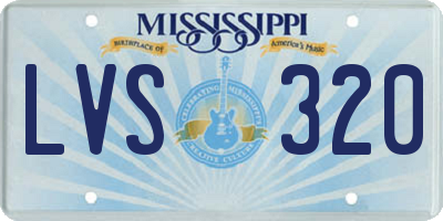 MS license plate LVS320