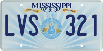 MS license plate LVS321