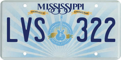 MS license plate LVS322