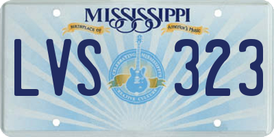 MS license plate LVS323