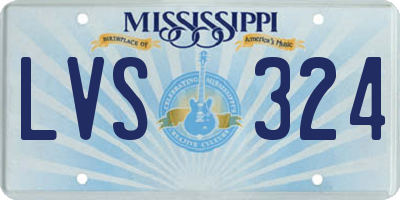 MS license plate LVS324