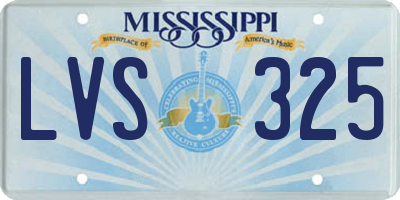 MS license plate LVS325