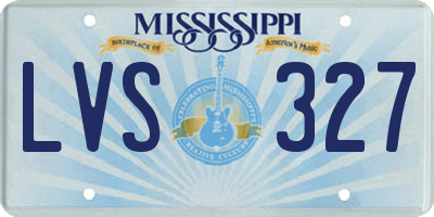 MS license plate LVS327