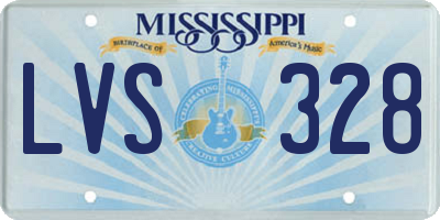 MS license plate LVS328