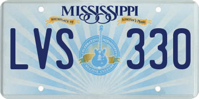 MS license plate LVS330
