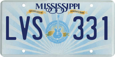 MS license plate LVS331