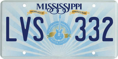 MS license plate LVS332
