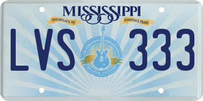 MS license plate LVS333