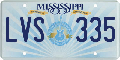 MS license plate LVS335