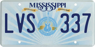 MS license plate LVS337