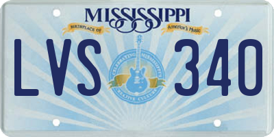 MS license plate LVS340