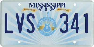 MS license plate LVS341