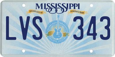 MS license plate LVS343