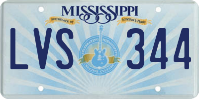 MS license plate LVS344