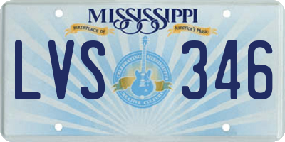 MS license plate LVS346