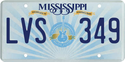 MS license plate LVS349