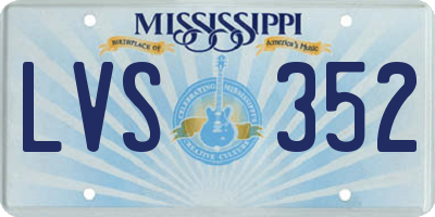 MS license plate LVS352