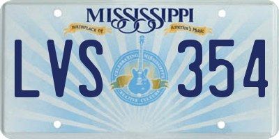 MS license plate LVS354