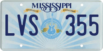MS license plate LVS355