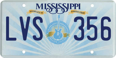 MS license plate LVS356