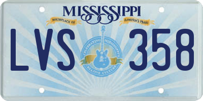 MS license plate LVS358