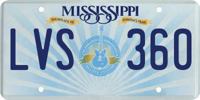 MS license plate LVS360