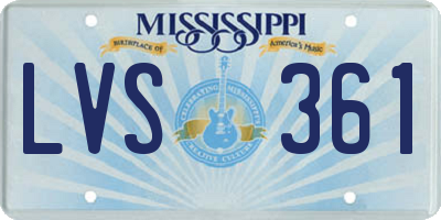 MS license plate LVS361