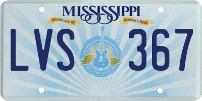 MS license plate LVS367