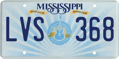 MS license plate LVS368