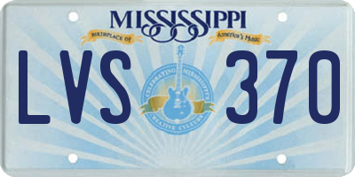 MS license plate LVS370