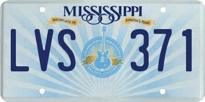 MS license plate LVS371