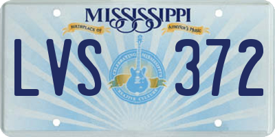 MS license plate LVS372