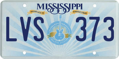 MS license plate LVS373