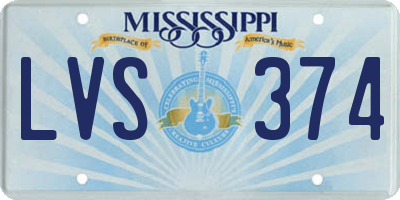MS license plate LVS374