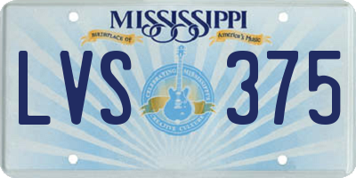 MS license plate LVS375