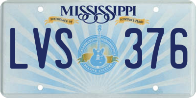 MS license plate LVS376