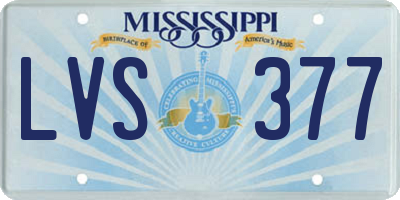 MS license plate LVS377