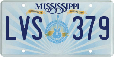 MS license plate LVS379