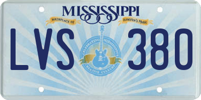MS license plate LVS380