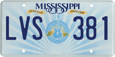 MS license plate LVS381