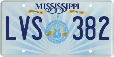 MS license plate LVS382