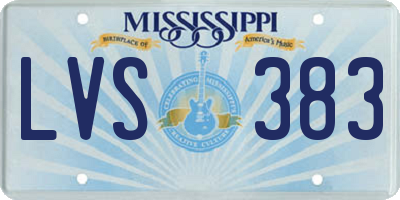 MS license plate LVS383
