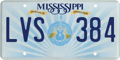 MS license plate LVS384