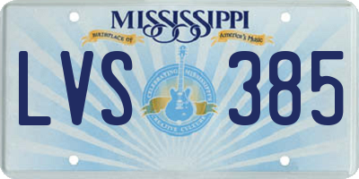 MS license plate LVS385