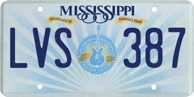 MS license plate LVS387