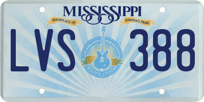 MS license plate LVS388