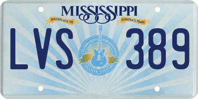 MS license plate LVS389