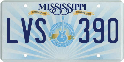 MS license plate LVS390